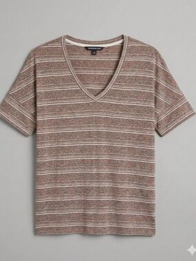 CALVIN KLEIN JEANS Knit Stripe V-Neck Pullover Top, Women’s M, Pink White